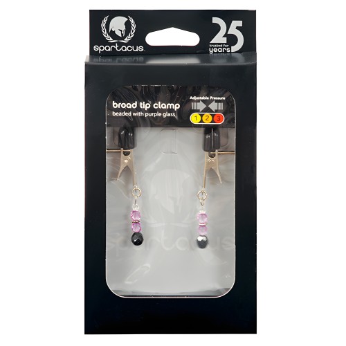 Spartacus Adjustable Nipple Clamps with Purple Beads