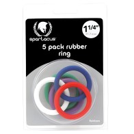 Spartacus 1.25" Rubber Cock Ring Set - Rainbow Fun