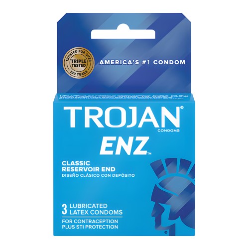 Condones Trojan Enz Lubricados - Caja de 3
