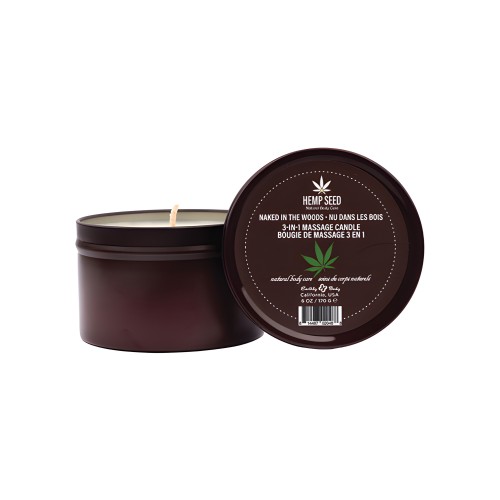 Earthly Body Suntouched Hemp Candle - 6 oz Lata Redonda Desnuda en el Bosque