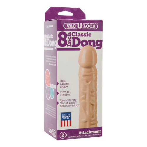 Vac-U-Lock 8" Classic Dong - White