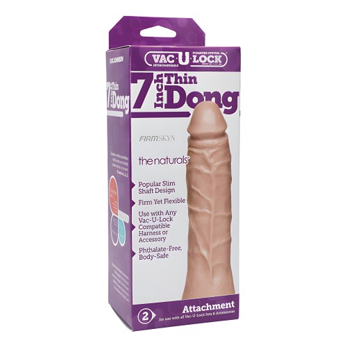 Vac-U-Lock Dong Delgado de 7" - Blanco