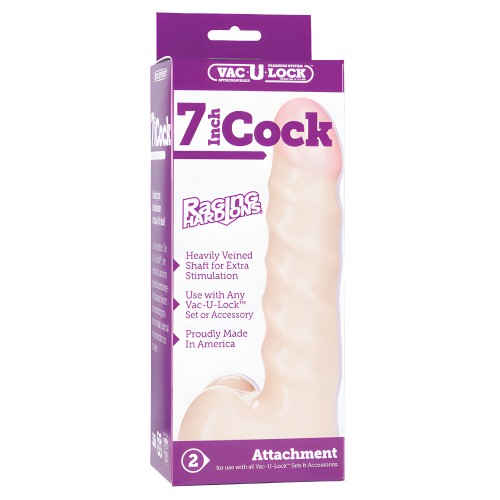 7" Raging Hard Cock - White