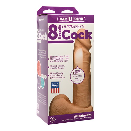 Vac-U-Lock 8" ULTRASKYN Cock & Balls Attachment - Blanco