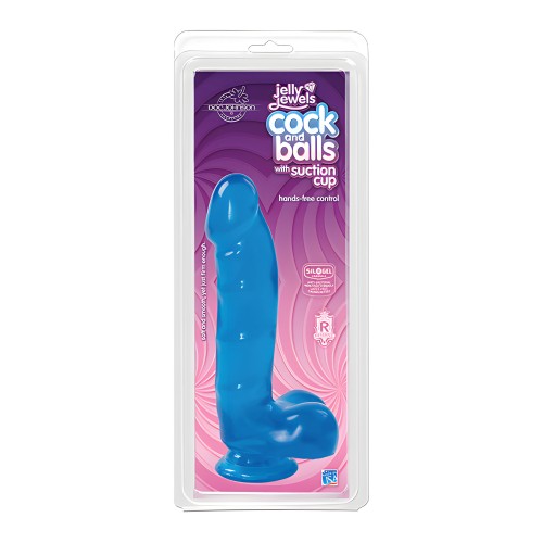 Jelly Cock con Ventosa - Azul