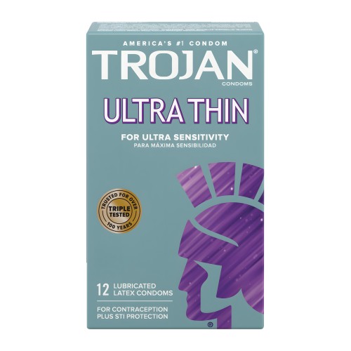 Trojan Condones Ultra Finos - Caja de 12