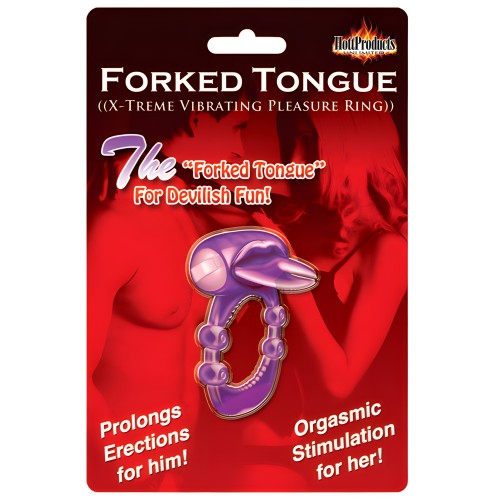 Forked Tongue X-treme Vibrating Pleasure Ring Purple