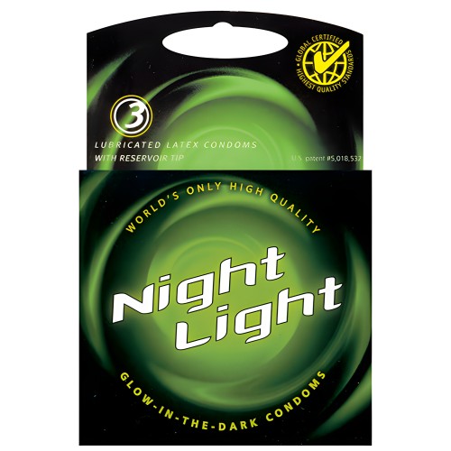 Condones Glow in the Dark Night Light - Caja de 3
