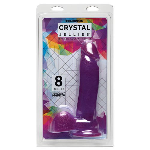 Crystal Jellies 8" Ballsy Cock - Purple