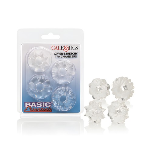 Basic Essentials Rings Clear Set of 4