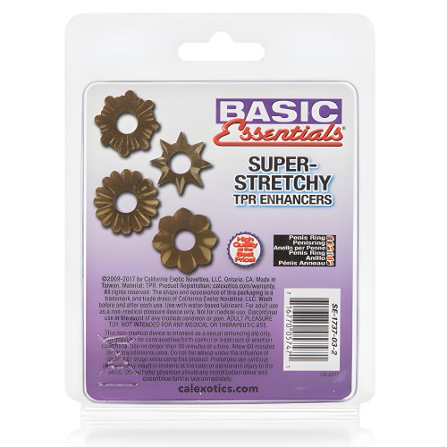 Basic Essentials Rings - Smoke Set of 4