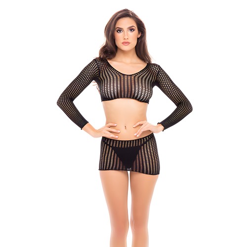 Rene Rofe Crochet Net Bodystocking