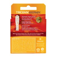Trojan Ultra Ribbed Ecstasy Condones - Caja de 3