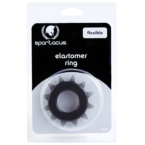 Anillo para el Pene Spartacus de Elastómero - Negro