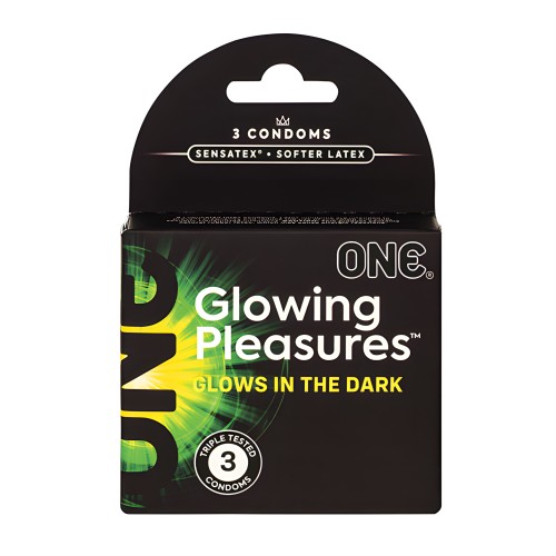 One Glowing Pleasures Condoms - Box of 3