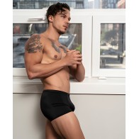 Boxer de Satén Lycra - Negro