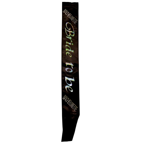 Bachelorette Bride To Be Non Flashing Sash - Black