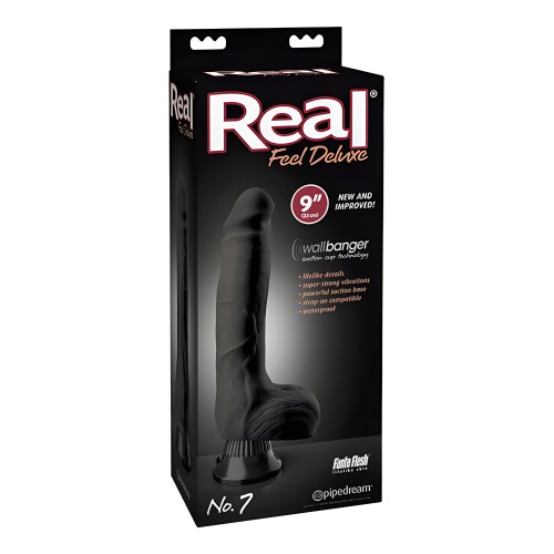 Vibrador Real Feel Deluxe No. 7 de 9" Impermeable Negro