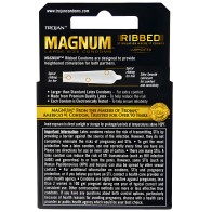Condones Magnum Ribbed Trojan - Caja de 3