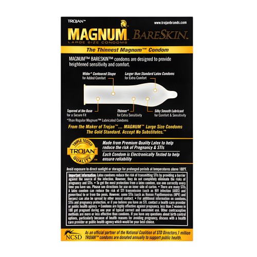 Trojan Magnum Bareskin Condones - Caja de 10