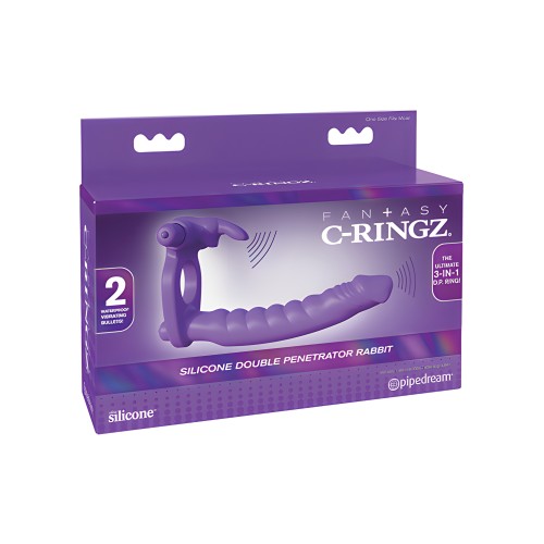 Fantasy C-Ringz Silicone Double Pene Rabbit - Purple