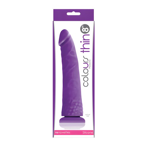 Colours Pleasures Thin 8" Dildo - Purple