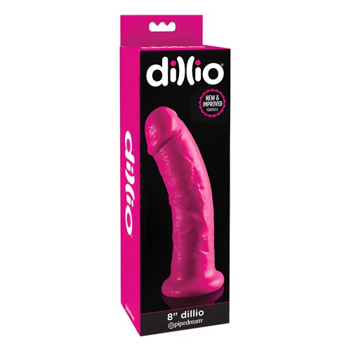 Dillio Dildo de 8" - Rosa | Realista & Base de Succión
