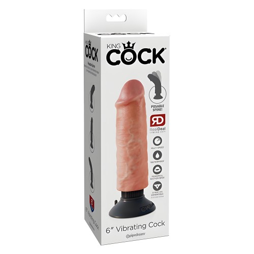 King Cock 6" Vibrating Cock - Flesh