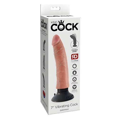 Pene Vibrador King Cock 7" - Carne