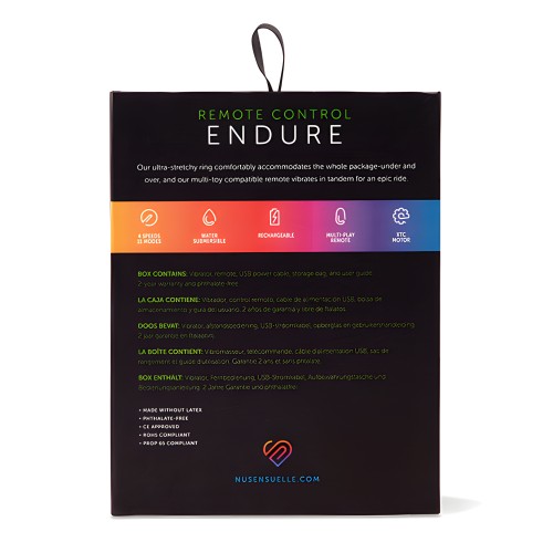 Anillo Bullet Recargable con Control Remoto Nu Sensuelle Endure Ultra Flex - Azul