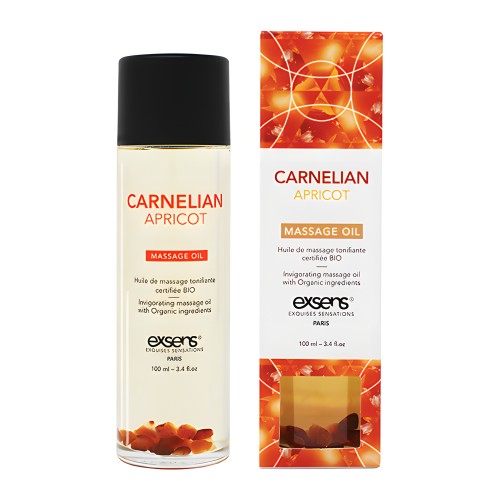 EXSENS of Paris Organic Massage Oil w/Stones - Carnelian Apricot | Natural Nourishment