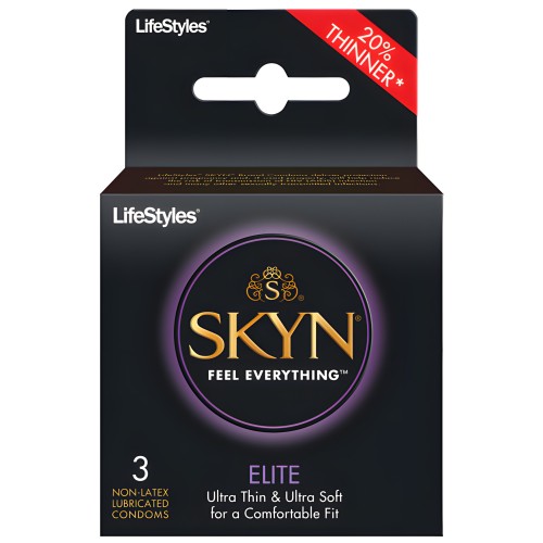 Condones Lifestyles SKYN Elite Ultra Finos - Paquete de 3