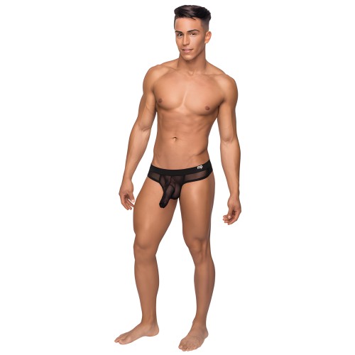 Tanga de malla elástica Hoser negro S/M