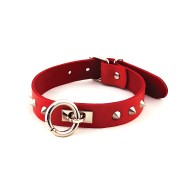 Collar de Cuero con O Ring Rouge