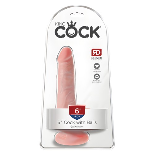 King Cock 6" Cock with Balls Flesh