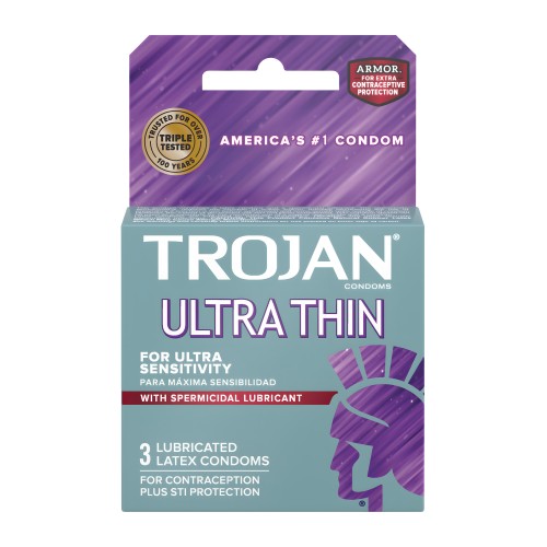 Trojan Ultra Thin Armor Condoms - Box of 3