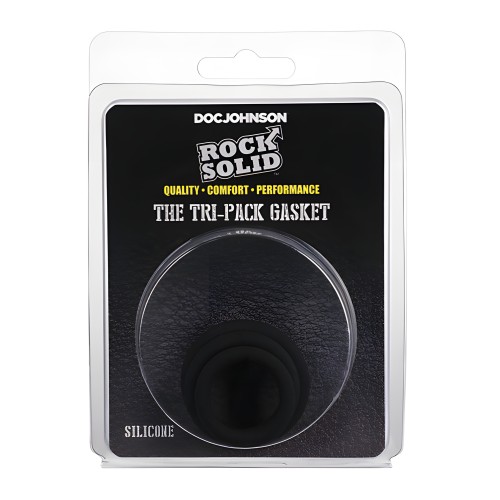 Rock Solid Paquete Triple Anillos de Silicona - Negro