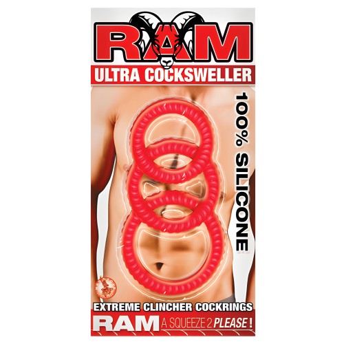 Ultra Cocksweller Cockring Set - Red