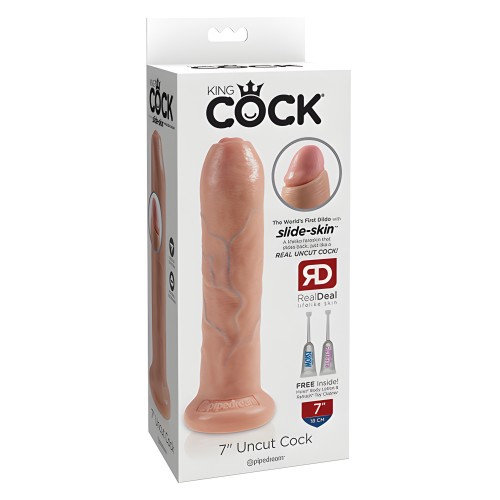 King Cock Dildo de 7" Sin Circuncisión - Carne