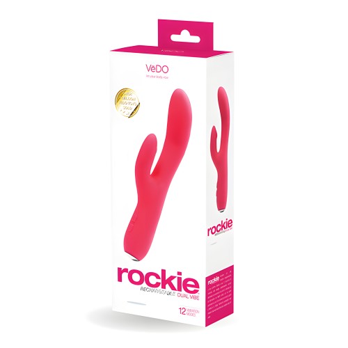 VeDO Rockie Vibrador Doble Recargable - Rosa Llamativo