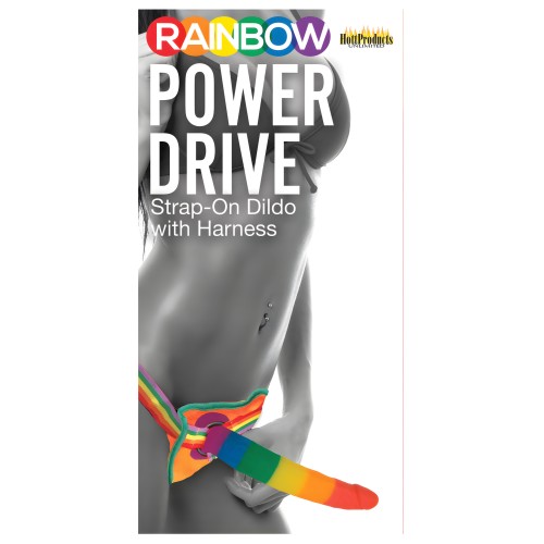 Rainbow 7" Strap On Dildo - Harness