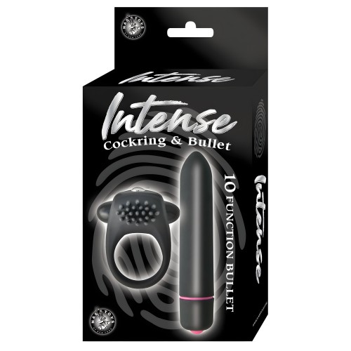 Anillo para el Pene y Bala Intensa - Negro