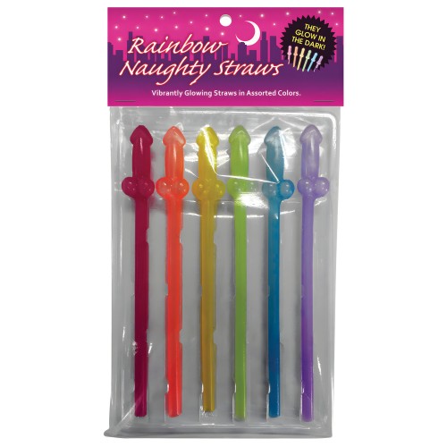 Glow in the Dark Rainbow Straws - Fun Party Accessory