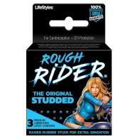 Paquete de Condones Rough Rider Studded - Pack de 3