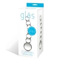 Dildo Curvado de Cristal con Perlas de 5"