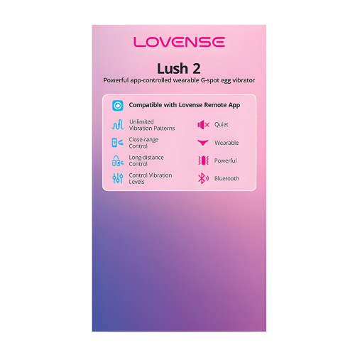 Lovense Lush 2.0 Sound Activated Vibrator - Pink
