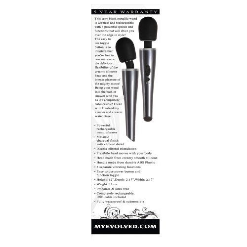 Varita Metálica Poderosa Evolved - Gris/Negro