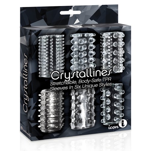 The 9's Crystalline TPR Cock Sleeve 6 Pack - Clear