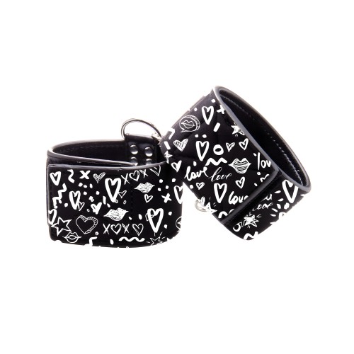 Shots Ouch Anillas de Tobillo Impresas - Bondage Elegante