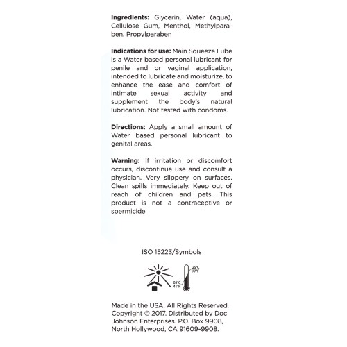 Main Squeeze Cooling Water-Based Lubricant